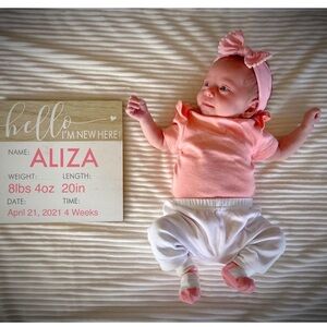 Rustic Newborn Announcement Wall Sign 9.5x9.5